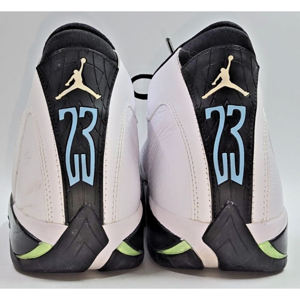 Size 12 - Air Jordan 14 Retro 2016 Oxidized Green 487471-106 White Black Sneaker - Picture 3 of 14